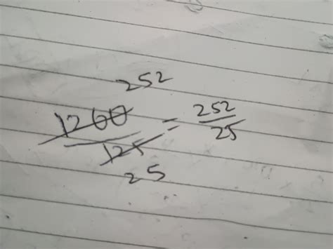 how to divide 1260÷125 my cancel method - Brainly.in