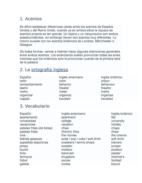 British English - ingles para todos. - 1. Acentos Es difícil establecer ...