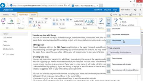 Image result for SharePoint Wiki Page Layout