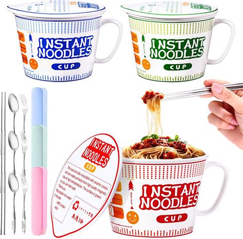 Amazon.com: Maxcheck 6 Pcs Japanese Ramen Bowl Set Includes 3 Pcs ...