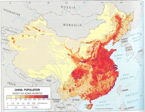 Population Distribution Map of China