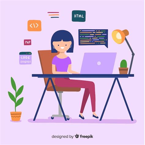 Girl coding animation Vectors - Download Free High-Quality Vectors from ...