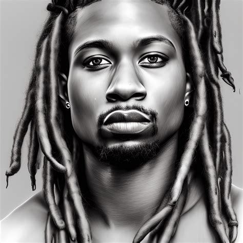 Black Man with Dreads Graphite Drawing · Creative Fabrica