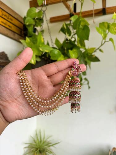 Kemp Step Jhumka Set - P0239 | PetalsbySwathi