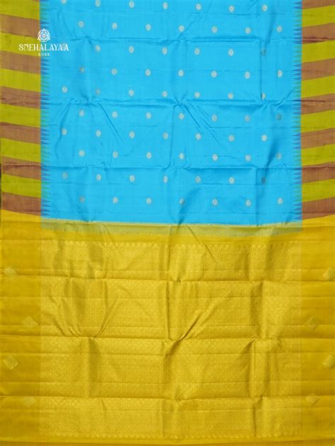 Sky Blue Kanjivaram Silk Saree – Snehalayaa Silks