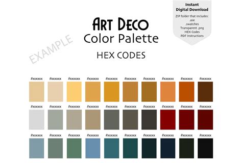 1920s Art Deco Duo 2 Digital Color Palettes for Procreate & Adobe ...