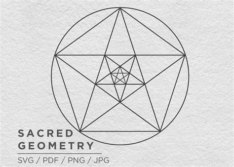 Buy Sacred Geometry SVG, Pentagram, Five Pointed Star, Five Senses ...