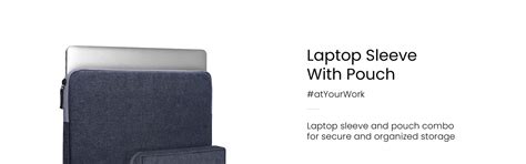 Minimalist L26 Laptop Sleeve Cover With Charger Pouch (Grey) – Craloft