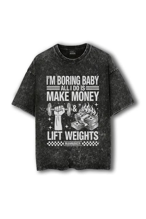 Manmaker Money Acid Wash Oversized Gym T-shirt | Gym Wear for Men