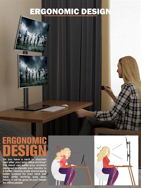 Hemudu Dual Monitor Stand - Vertical Stack Screen India | Ubuy