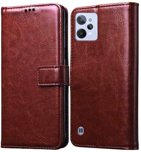 Deepsi Flip Back Cover Case for Realme C31 | Dual-Folder Leather Finish ...