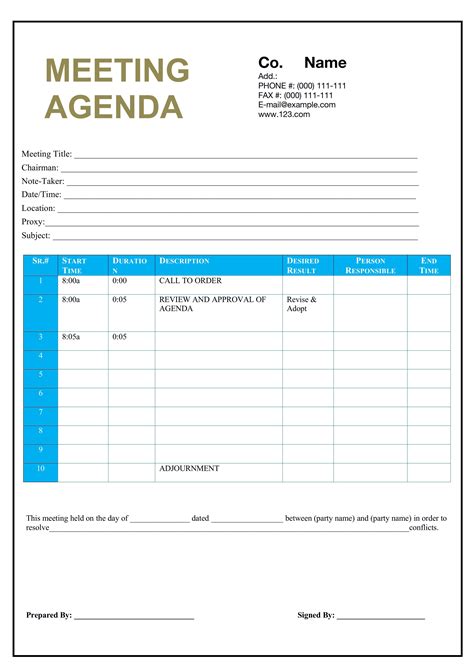 WORD of Business Meeting Agenda Format.docx | WPS Free Templates