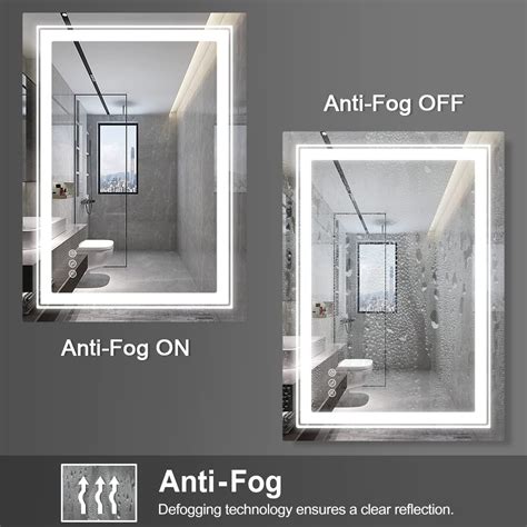 Buy JVSISM Bathroom Mirror, 600mm x 800mm LED Vanity Mirror, Mirror for ...