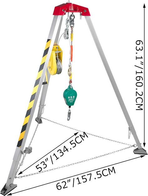 Buy BestEquip Confined Space Tripod 8' Legs, 1800lbs Winch Confined ...