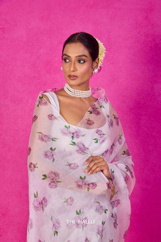 Raavi Ivory Organza Silk Saree – The Haelli