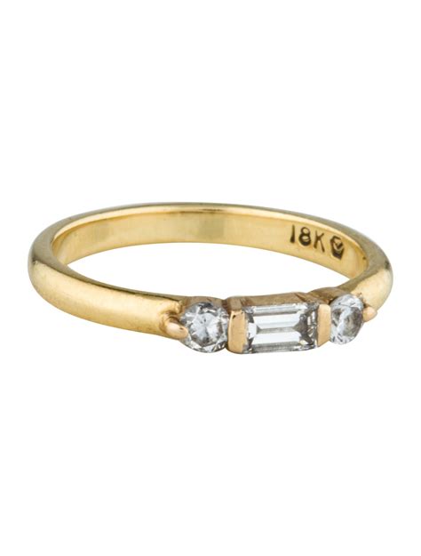 Diamond Pinky Ring - Gold, 18K Yellow Gold Band, Rings - FJR24573 | The ...