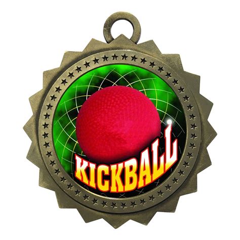 Express Medals Large 3 Inch Kickball Gold Medal with Neck Ribbon Award ...
