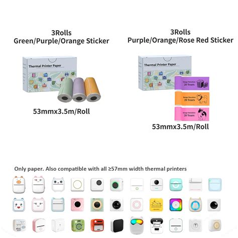 Thermal Paper Mini Printer Paper Color Sticky Paper Adhesive Paper For ...