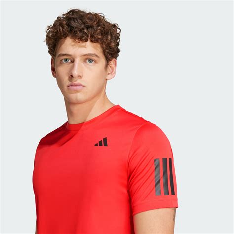 Clothing - Club Tennis Climacool 3-Stripes Tee - Red | adidas Kuwait
