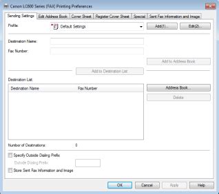 Specifying the Default Fax Settings (PC Fax) - LASER CLASS 650i