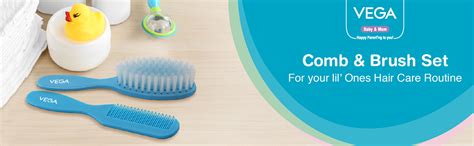 Buy Vega Baby & Mom Comb & Brush Set - Blue | Crafted for Delicate Baby ...