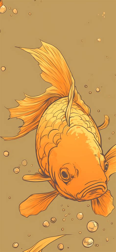 Orange Koi Carp Brown Wallpapers - Koi Fish Wallpaper for iPhone