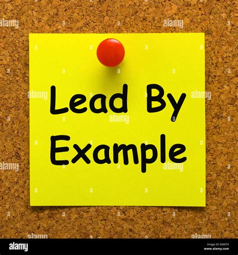 Lead By Example Note Meaning Mentor And Inspire Stock Photo - Alamy