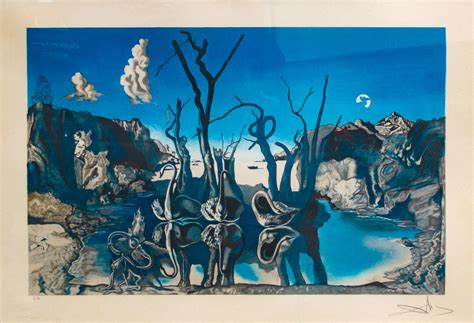 Salvador Dalí­ - Hand Signed Salvador Dalí Swans Reflecting Elephants ...