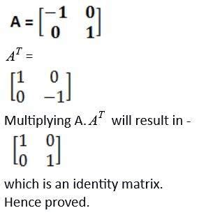 Image result for Orthogonal Matrix Example 3X3
