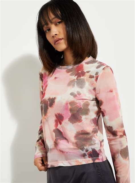 Buy ALAYA F x URB_N Women Printed Mesh Top with Camisole Online at just ...