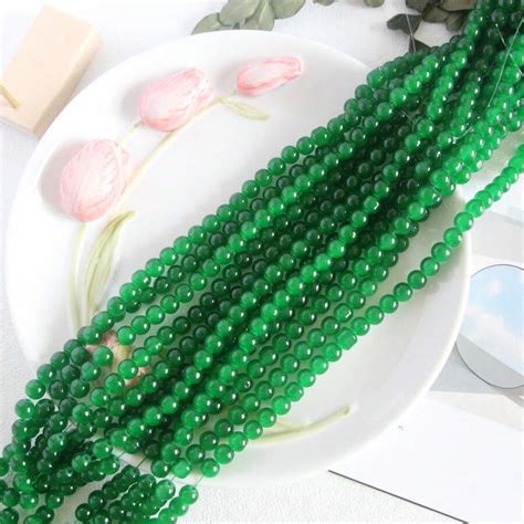 100pcs Colorful Imitation Jade Glass Beads 8mm Round Loose Spacer Beads ...