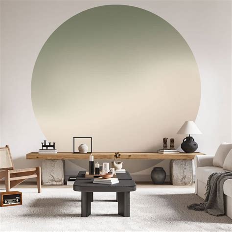 Round wall mural Ombre - Forest Mist - non self-adhesive/self-adhesive ...