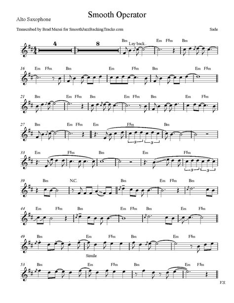Sax Solo Sheet Music In Printable PDF