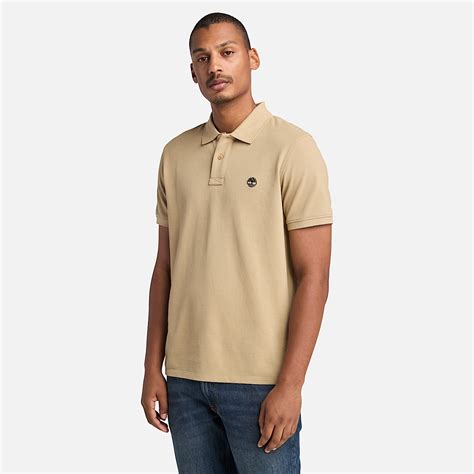 Millers River Pique Polo Shirt for Men in Beige