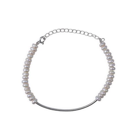 Pearl Pipe Bracelet – 92.5 Sterling Silver | House of Aadyaa