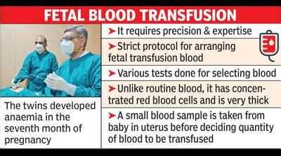 Doctors transfuse blood in unborn anaemic twins, one survives | Nagpur ...