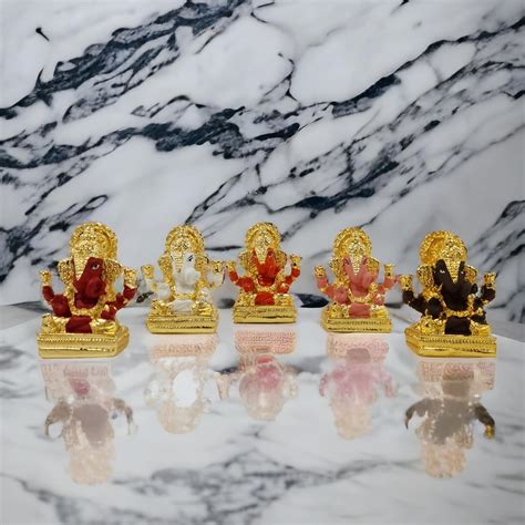 Gold Plated Dagdusheth Ganesha Idol Set of 5 – Arnavira® Official Store