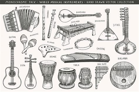 Image result for Music Instruments Black and White