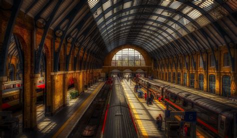 Download wallpaper london, train, Kings Cross Station, section city in ...