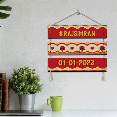 Customised Couple Nameplate with Date – Indigifts