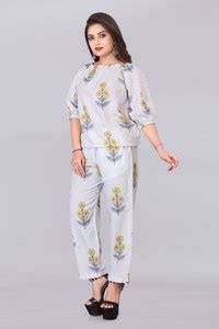 Mogali Women Printed Multicolor, White Night Suit Set Price in India ...