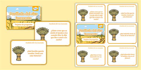Tarjetas de preguntas: Parábola del rico insensato | Twinkl