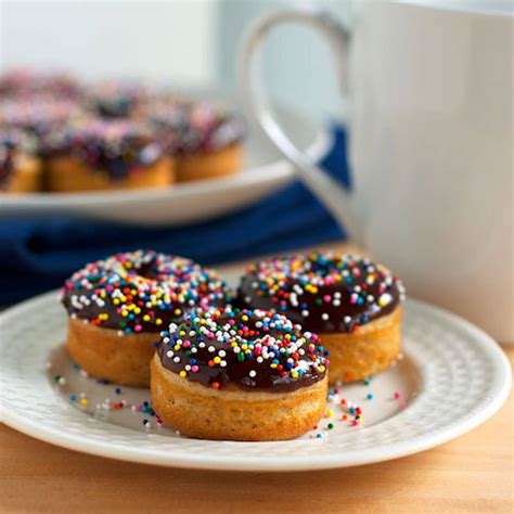 Chocolate Glazed Baked Mini Donuts Recipe - Pinch of Yum