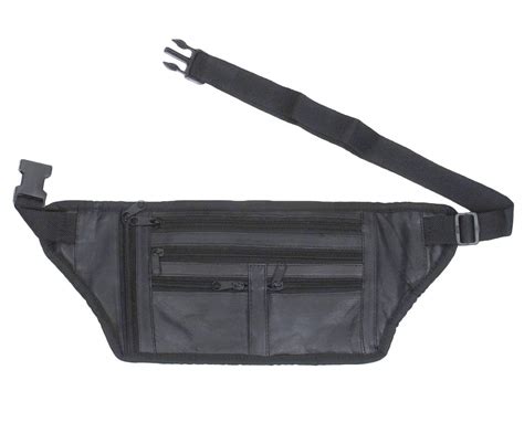 K London Leather Men Women Flat Waist Bag Fanny Bag Travel Document ...