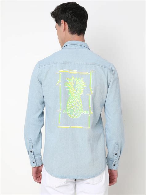 Regular Fit Graphic Full Sleeve Shirt with Classic Collar