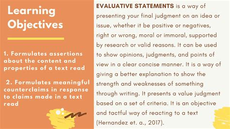 Image result for How to Write Evaluative Statements