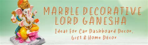 Buy JGS Marble Decorative Lord Ganesha Idol, Standard, Multicolour, 1 ...