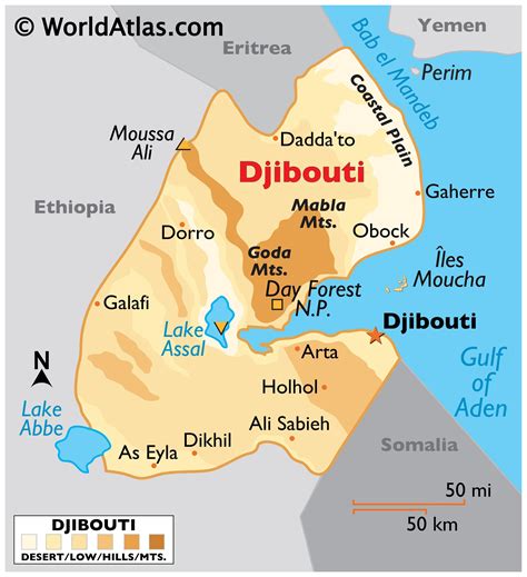 Djibouti Map / Geography of Djibouti / Map of Djibouti - Worldatlas.com