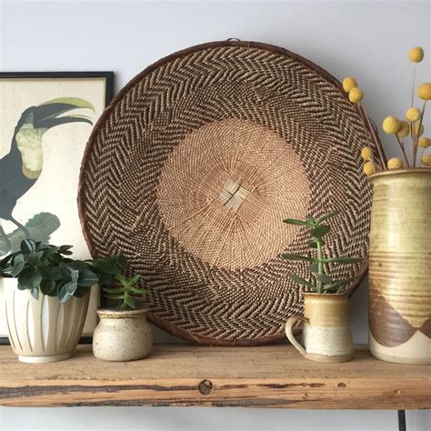 LARGE Vintage Handmade Ethnic African Basket / Natural Wall Art #12 ...