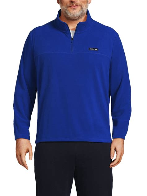 Lands' End Men's Big Fleece Quarter Zip Pullover - Walmart.com